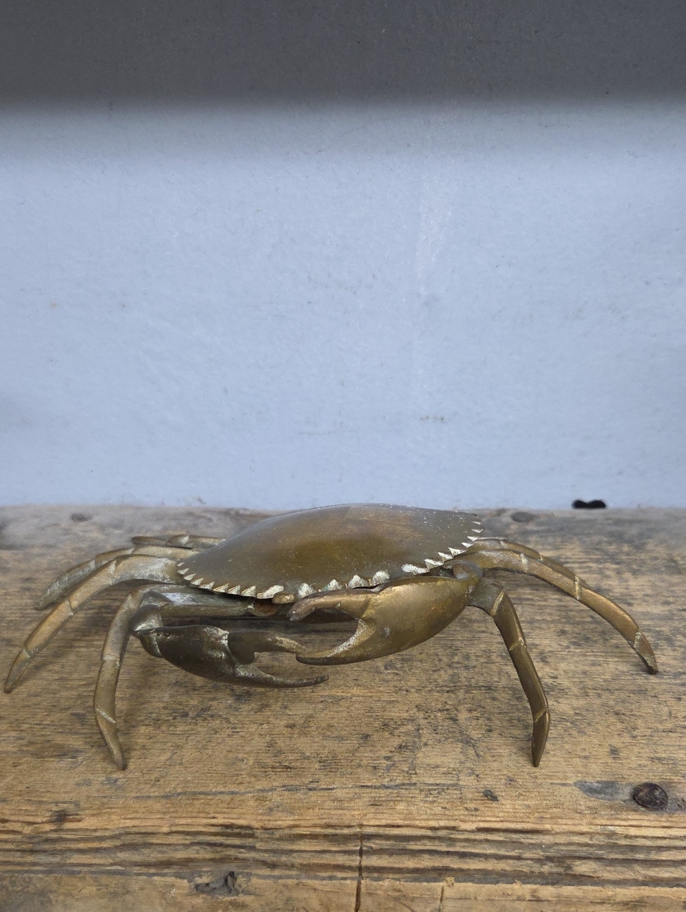 Vintage Solid Brass Crab Ashtray